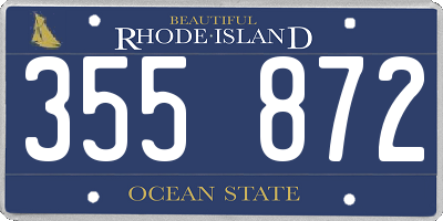 RI license plate 355872