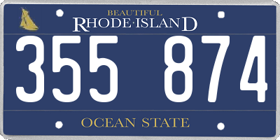 RI license plate 355874
