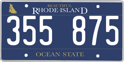 RI license plate 355875
