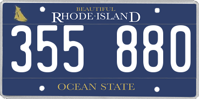 RI license plate 355880