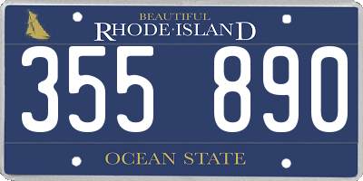 RI license plate 355890
