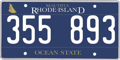 RI license plate 355893