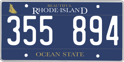 RI license plate 355894