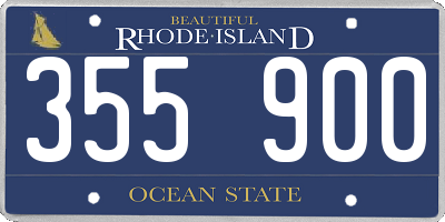 RI license plate 355900