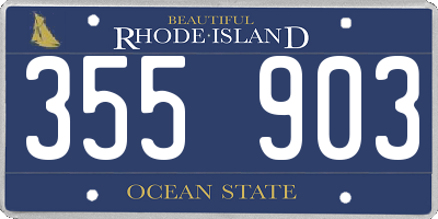 RI license plate 355903