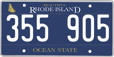 RI license plate 355905