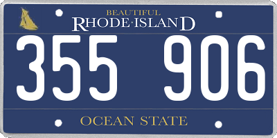 RI license plate 355906