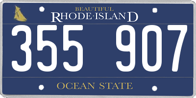 RI license plate 355907