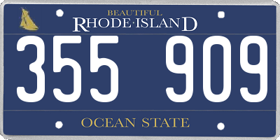 RI license plate 355909