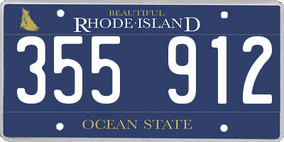 RI license plate 355912