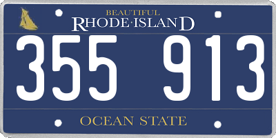 RI license plate 355913