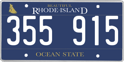 RI license plate 355915