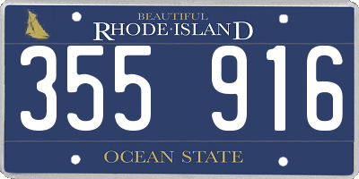 RI license plate 355916