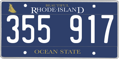 RI license plate 355917