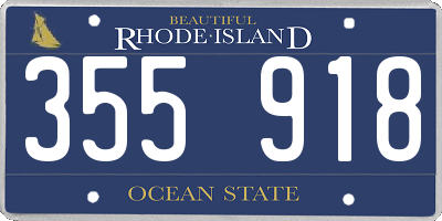 RI license plate 355918