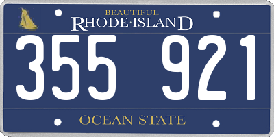 RI license plate 355921