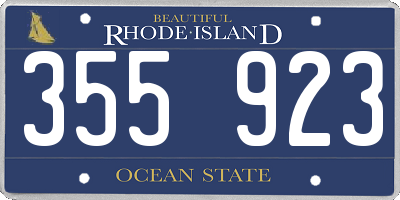 RI license plate 355923