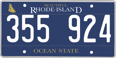 RI license plate 355924
