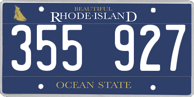 RI license plate 355927
