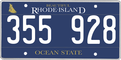 RI license plate 355928