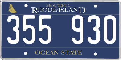 RI license plate 355930