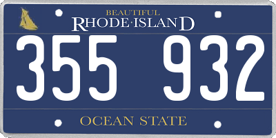 RI license plate 355932