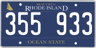 RI license plate 355933