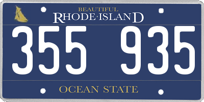 RI license plate 355935