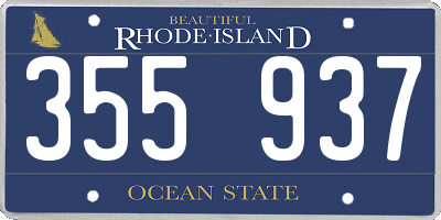 RI license plate 355937