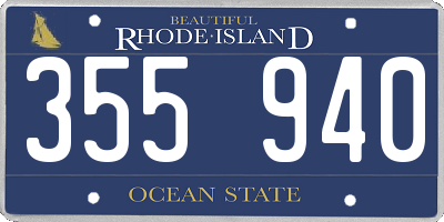 RI license plate 355940