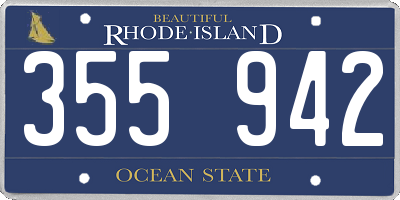 RI license plate 355942
