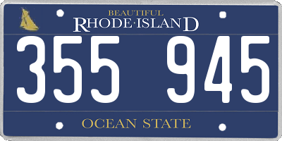 RI license plate 355945