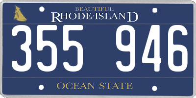 RI license plate 355946