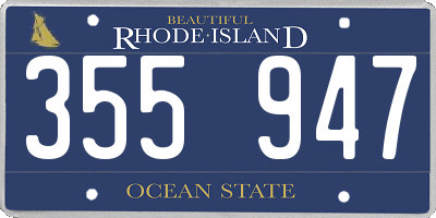 RI license plate 355947