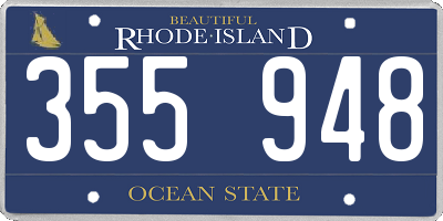 RI license plate 355948