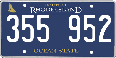 RI license plate 355952
