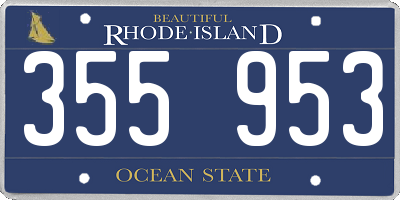 RI license plate 355953