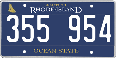 RI license plate 355954