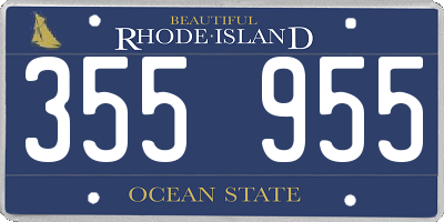 RI license plate 355955
