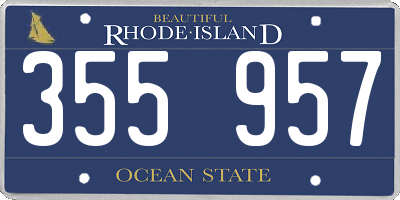 RI license plate 355957