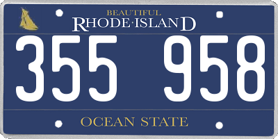RI license plate 355958