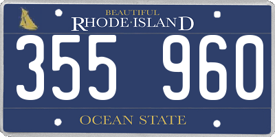 RI license plate 355960