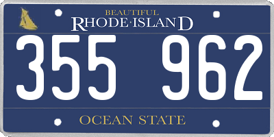 RI license plate 355962