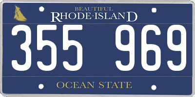 RI license plate 355969