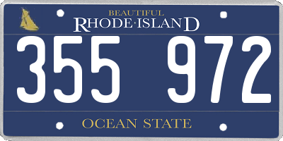 RI license plate 355972