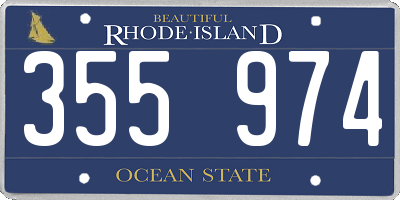 RI license plate 355974