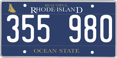 RI license plate 355980