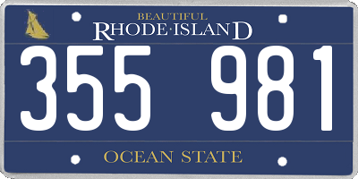 RI license plate 355981