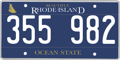 RI license plate 355982