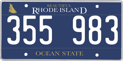 RI license plate 355983